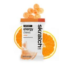 Skratch Labs Energy Drinks & Snacks Sport Energy Chews, Orange, Single Serving