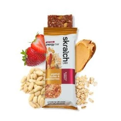 Skratch Labs Anytime Energy Bar, Peanut Butter & Strawberries Energy Drinks & Snacks