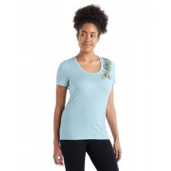 Icebreaker Women's Tech Lite II SS Scoop Tee Fabulous Ferns Tops